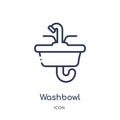 Linear washbowl icon from Hygiene outline collection. Thin line washbowl icon isolated on white background. washbowl trendy