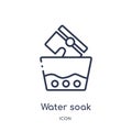 Linear water soak icon from Cleaning outline collection. Thin line water soak vector isolated on white background. water soak