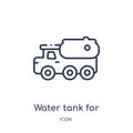 Linear water tank for vehicles icon from Mechanicons outline collection. Thin line water tank for vehicles icon isolated on white Royalty Free Stock Photo