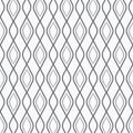 Linear wavy monochrome stylish geometric pattern, vector.