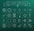 24 Simple linear vector web icon set pack Royalty Free Stock Photo