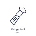 Linear wedge tool icon from Construction tools outline collection. Thin line wedge tool vector isolated on white background. wedge
