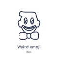 Linear weird emoji icon from Emoji outline collection. Thin line weird emoji vector isolated on white background. weird emoji