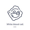 Linear white blood cell icon from Human body parts outline collection. Thin line white blood cell icon isolated on white