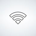 Linear wifi sound signal connection, sound radio wave logo symbol. vector illustration isolated on white background.