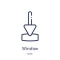 Linear window scrolling left icon from Education outline collection. Thin line window scrolling left vector isolated on white