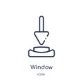 Linear window scrolling medium icon from Education outline collection. Thin line window scrolling medium vector isolated on white