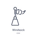 Linear windsock icon from Ecology outline collection. Thin line windsock vector isolated on white background. windsock trendy