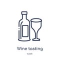 Linear wine tasting icon from Alcohol outline collection. Thin line wine tasting vector isolated on white background. wine tasting