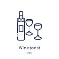 Linear wine toast icon from Drinks outline collection. Thin line wine toast vector isolated on white background. wine toast trendy