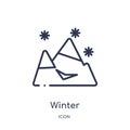 Linear winter icon from Meteorology outline collection. Thin line winter icon isolated on white background. winter trendy