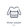Linear winter sweater icon from Christmas outline collection. Thin line winter sweater icon isolated on white background. winter