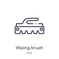 Linear wiping brush icon from Cleaning outline collection. Thin line wiping brush vector isolated on white background. wiping