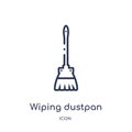 Linear wiping dustpan icon from Cleaning outline collection. Thin line wiping dustpan vector isolated on white background. wiping