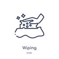 Linear wiping icon from Cleaning outline collection. Thin line wiping vector isolated on white background. wiping trendy