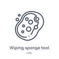 Linear wiping sponge tool icon from Cleaning outline collection. Thin line wiping sponge tool vector isolated on white background