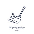 Linear wiping swipe for floors icon from Cleaning outline collection. Thin line wiping swipe for floors vector isolated on white