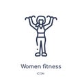 Linear women fitness icon from Ladies outline collection. Thin line women fitness icon isolated on white background. women fitness