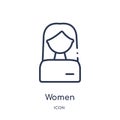 Linear women icon from Human resources outline collection. Thin line women icon isolated on white background. women trendy