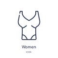 Linear women sleeveless shirt icon from Fashion outline collection. Thin line women sleeveless shirt icon isolated on white