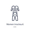 Linear women tracksuit icon from Fashion outline collection. Thin line women tracksuit icon isolated on white background. women