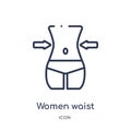 Linear women waist icon from Beauty outline collection. Thin line women waist vector isolated on white background. women waist