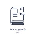 Linear work agenda icon from General outline collection. Thin line work agenda icon isolated on white background. work agenda