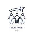 Linear work team icon from Job resume outline collection. Thin line work team icon isolated on white background. work team trendy