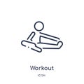 Linear workout icon from Free time outline collection. Thin line workout vector isolated on white background. workout trendy Royalty Free Stock Photo