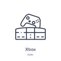Linear xbox icon from Entertainment and arcade outline collection. Thin line xbox vector isolated on white background. xbox trendy