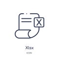 Linear xlsx icon from Artifical intelligence outline collection. Thin line xlsx vector isolated on white background. xlsx trendy