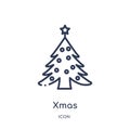 Linear xmas icon from Christmas outline collection. Thin line xmas vector isolated on white background. xmas trendy illustration