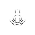 Linear yogi in lotus position icon