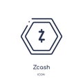 Linear zcash icon from Cryptocurrency economy and finance outline collection. Thin line zcash vector isolated on white background