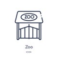 Linear zoo icon from Entertainment and arcade outline collection. Thin line zoo vector isolated on white background. zoo trendy