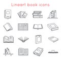 Lineart Book Icons Symbols Logos Set Template for Web Isometric Isolated Vector Illustration Royalty Free Stock Photo