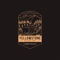 Emblem patch logo illustration of Lamar Valley Yellowstone National Park