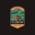 Emblem patch logo illustration of Lamar Valley Yellowstone National Park Royalty Free Stock Photo