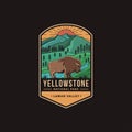 Emblem patch logo illustration of Lamar Valley Yellowstone National Park