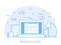 Lineart Flat software responsive web design vector