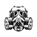 Lineart military gas mask