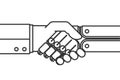 Lineart robot businessman handshake innovation technology symbol partnership design isolated vector illustration Royalty Free Stock Photo