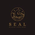 Lineart sea seal, fur seal logo icon vector illustration Royalty Free Stock Photo