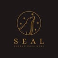 Lineart sea seal, fur seal logo icon vector illustration Royalty Free Stock Photo