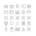 Lineart vector flat web site mobile interface app line art icons
