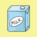 Milk box colored line icon, simple milk packaging and dishes vector illustration Royalty Free Stock Photo