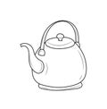 Simple Water drink kettle, colored Line art vector illustration