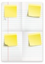 Lined Folded Paper Yellow Sticks Royalty Free Stock Photo