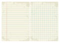 Lined & Graph vintage paper set Royalty Free Stock Photo