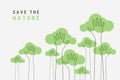 Lined of hands raised up like trees. Save the Nature, save the world banner. Royalty Free Stock Photo